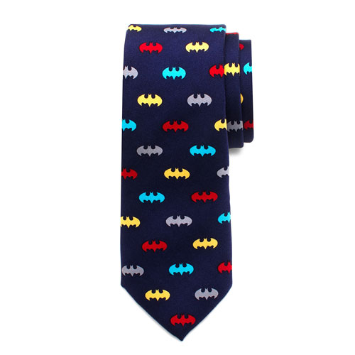 Batman Classic Multi-Color Boys Large Silk Tie